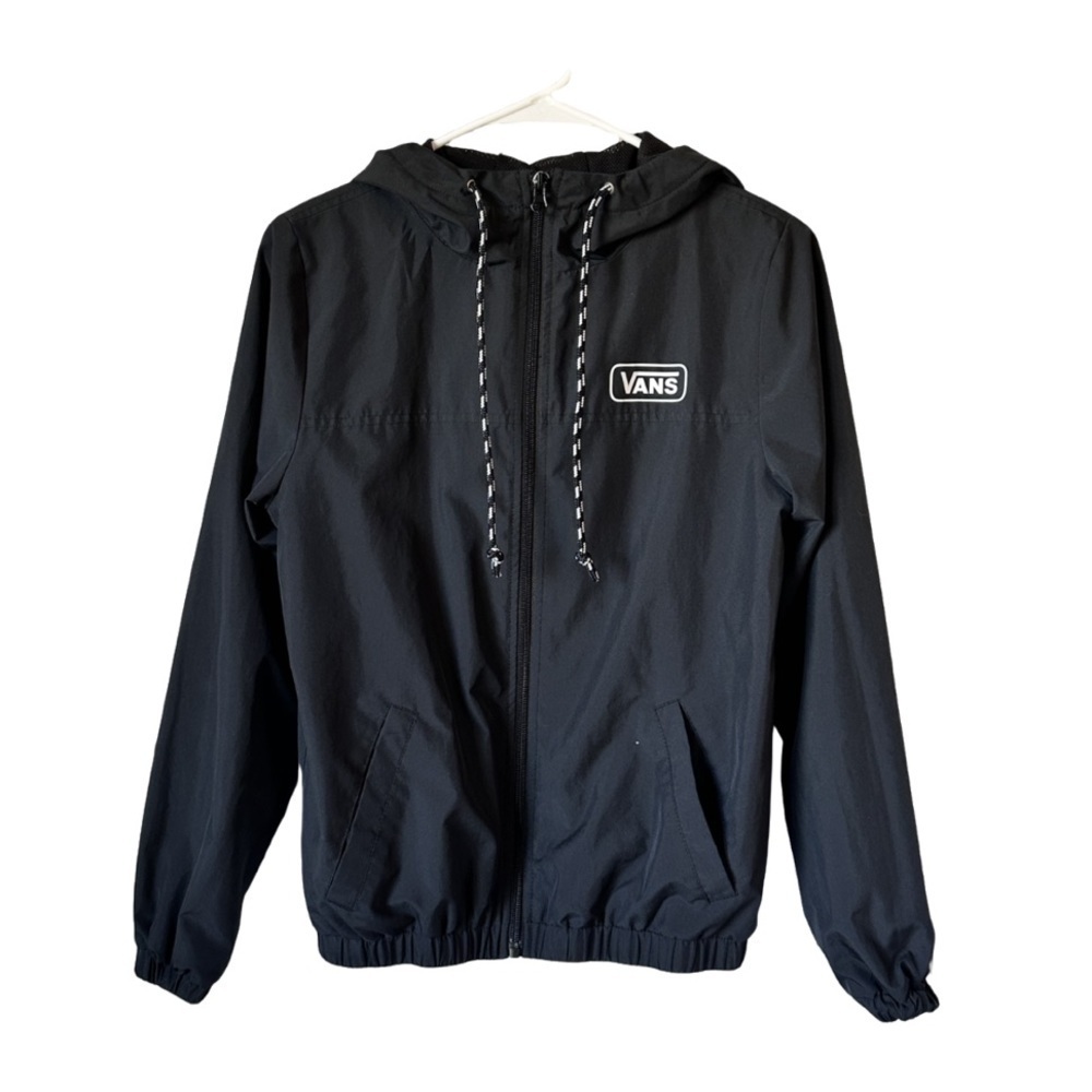 Vans Black Windbreaker Jacket with Hood